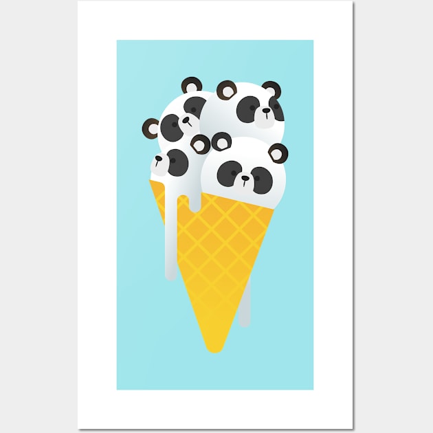 Chocolate Chip Panda Ice Cream Wall Art by noeyedeer